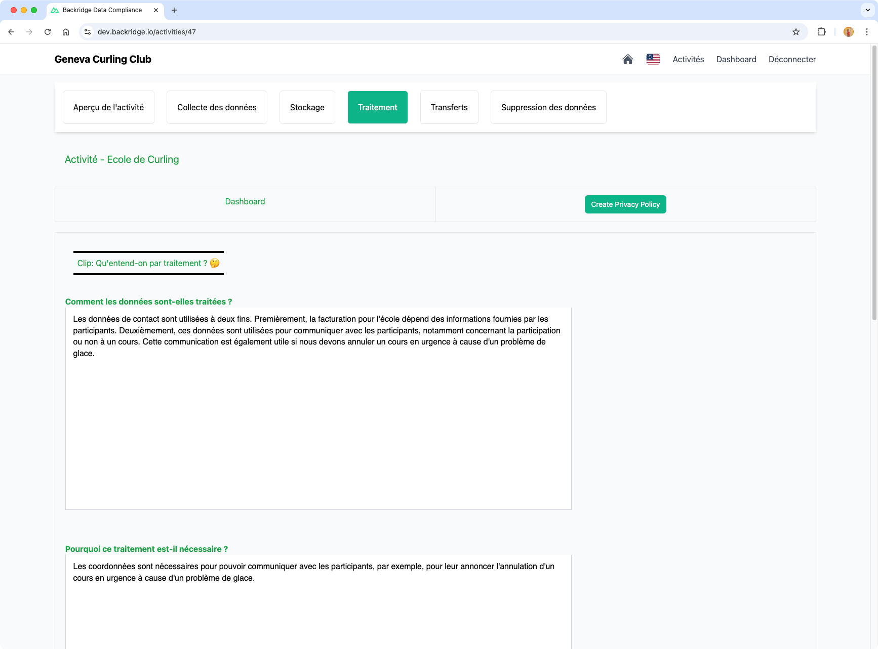 Analytics Page